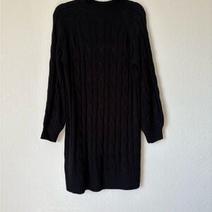 SHEIN Black Long Sleeve Knit Dress